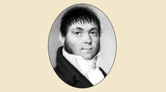 Schwarz-weiß Portrait Johann Georg von Soldner